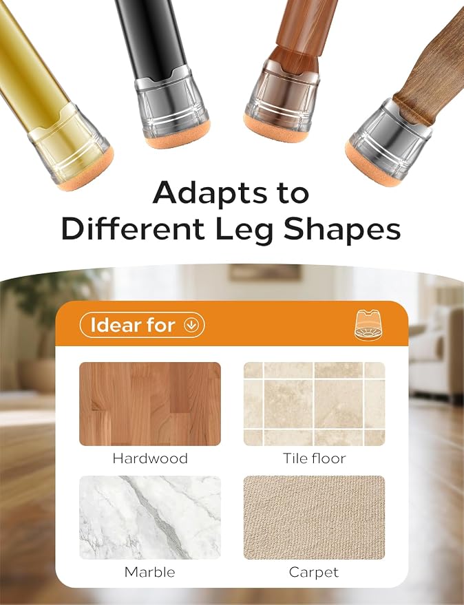 24-Pack Silicone Chair Leg Floor Protectors - Image 6