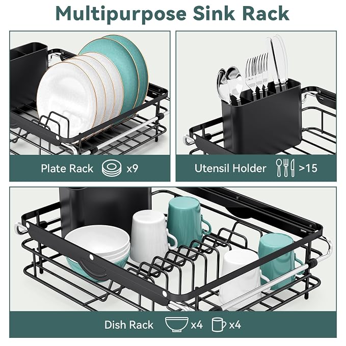 Over the Sink Dish Drying Rack, In Sink Dish Drying Racks, Expandable Dish Rack - Image 4