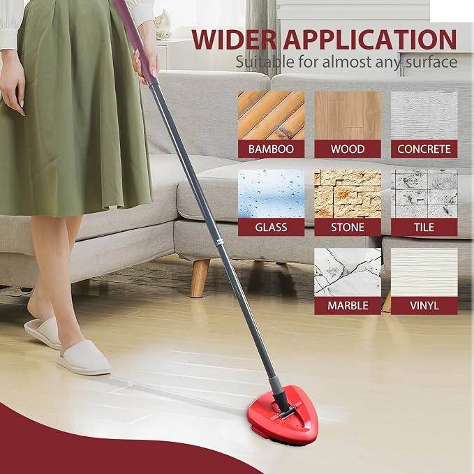 Spin Mop Scrub Brush Head, Triangle Stiff Bristle Scrubber Mop Head - Image 3