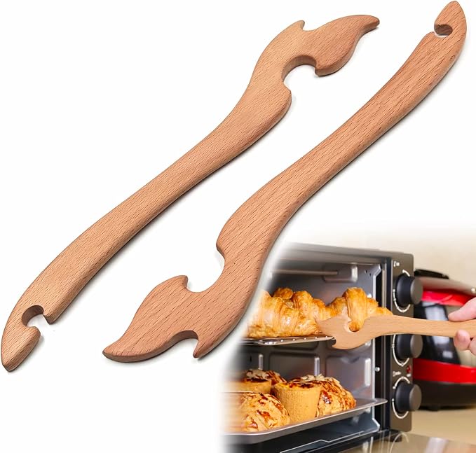 Oven Rack Puller, Wood Oven Rack Push Pull Tool, Prevent Scalding, Pull out Hot by Shinelingee