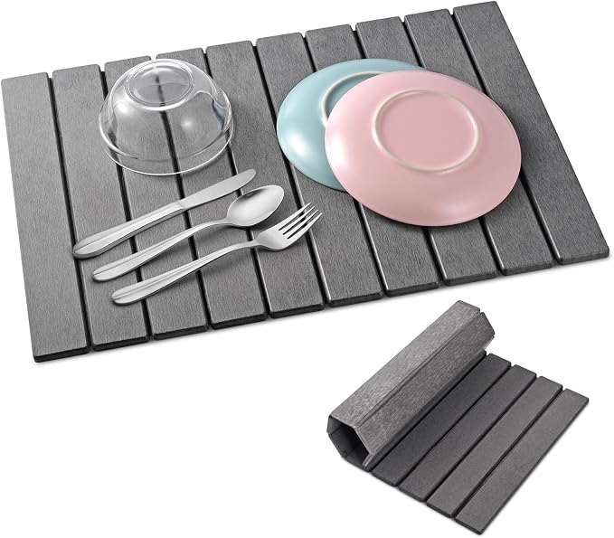 Stone Drying Mat for Kitchen Counter Large, Foldable Quick Dry Diatomaceous by cuomaop