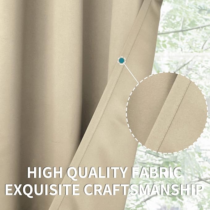 BGment Beige Room Darkening Curtains 84 Inches Length - Image 5