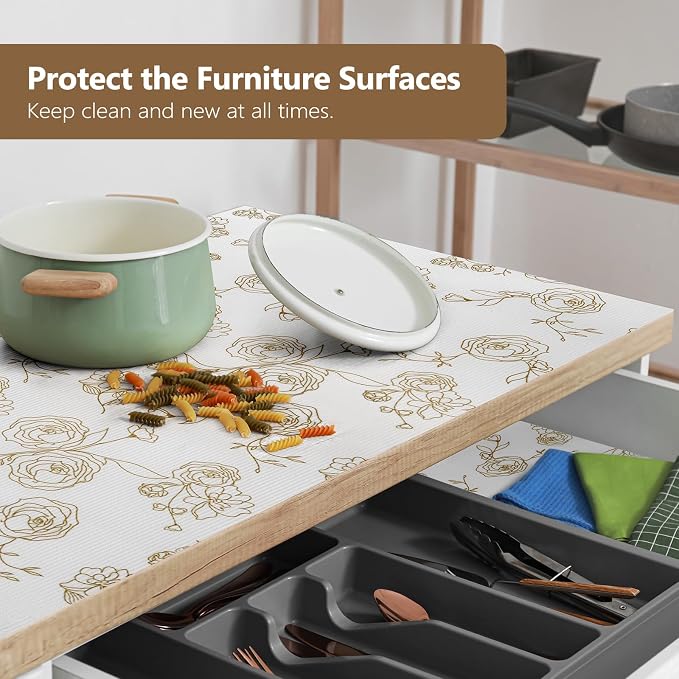Shelf Cabinet Liner for Kitchen- Non Adhesive Drawer Liner Refrigerator Liner - Image 3