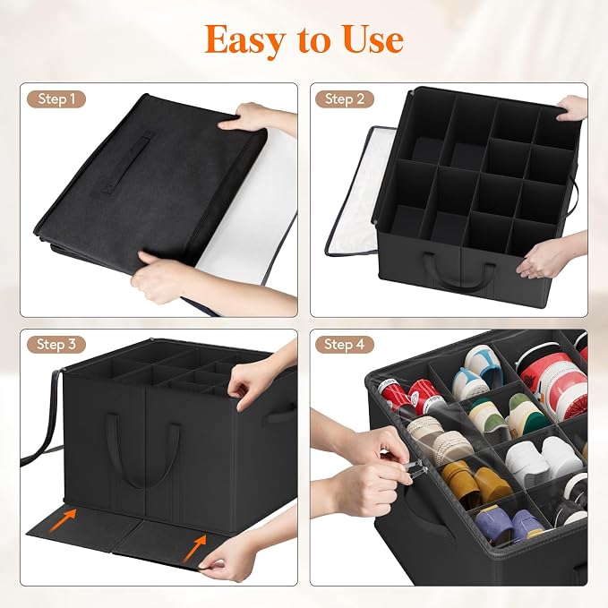 Lifewit Shoe Storage Organizer for Closet Fits 12-16 Pairs, Fabric Large Shoe - Image 6