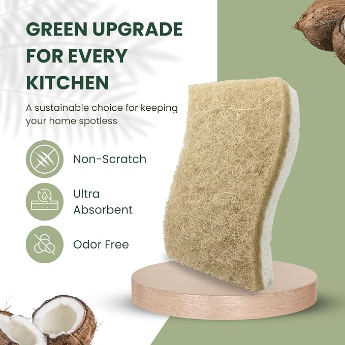 12 Pack Non-Scratch & Odor-Free Eco Sponges – Natural Biodegradable Cellulose & - Image 2