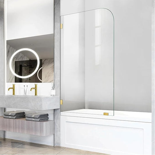 Bathtub Shower Door, 1/4" Clear Tempered Frameless Shower Glass Door, Tub by ELYXIAN