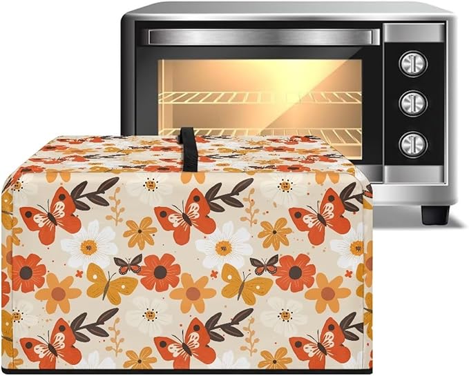 Microwave Oven Universal Dust Cover, Butterfly Waterproof Polyester Fabric Dust Cover Heat-Resistant Air Fryer Dust Cover Appliance Airfryer Dust Jacket
