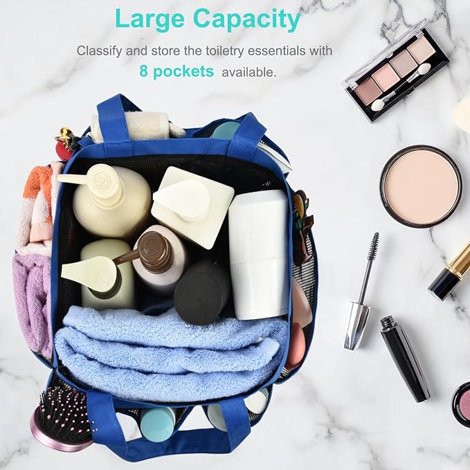 Haundry Mesh Shower Caddy Tote, Large College Dorm Bathroom Caddy Organizer - Image 2