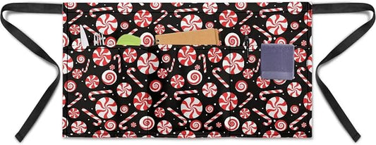 Server Apron with 3 Pockets, Waterproof Oil Waitress Waiter Half Apron by Noprintge