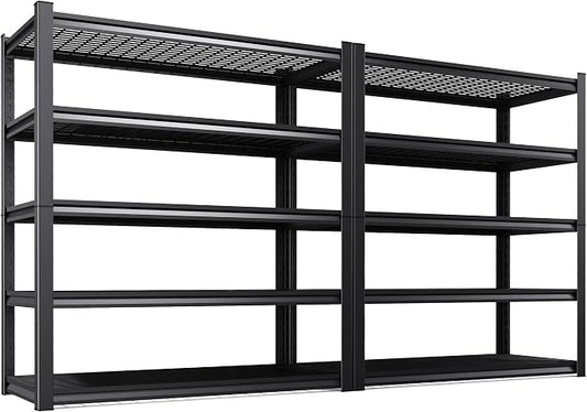 Set of 2 Garage Shelving-3000 lbs 5 Tier Storage Shelves, Adjustable Heavy Duty by Unknown
