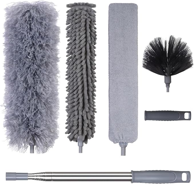 Duster with Extension Pole, Ceiling Fan Cleaner Duster Set of 6, Telescopic by FrutPunch
