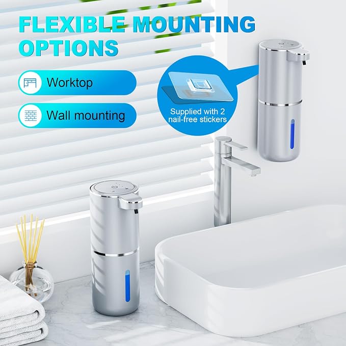 Automatic Liquid Soap Dispenser, 380ml Wall Mount Touchless 4 Gear Adjustable - Image 4
