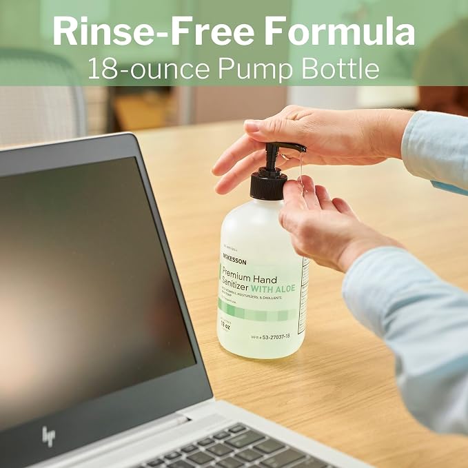 McKesson Hand Sanitizer with Aloe, 18 oz Pump Bottle - Image 6