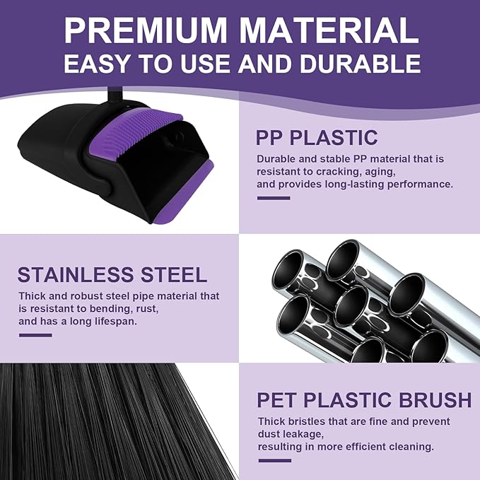 Broom with Dustpan Combo Set and Silicone Air Broom Kit - Image 5