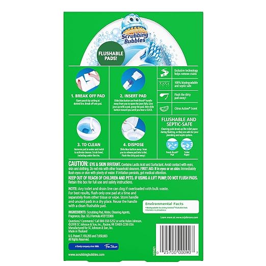 Scrubbing Bubbles Flushable Toilet Bowl Wand Cleaner Refills, Fresh Brush - Image 8