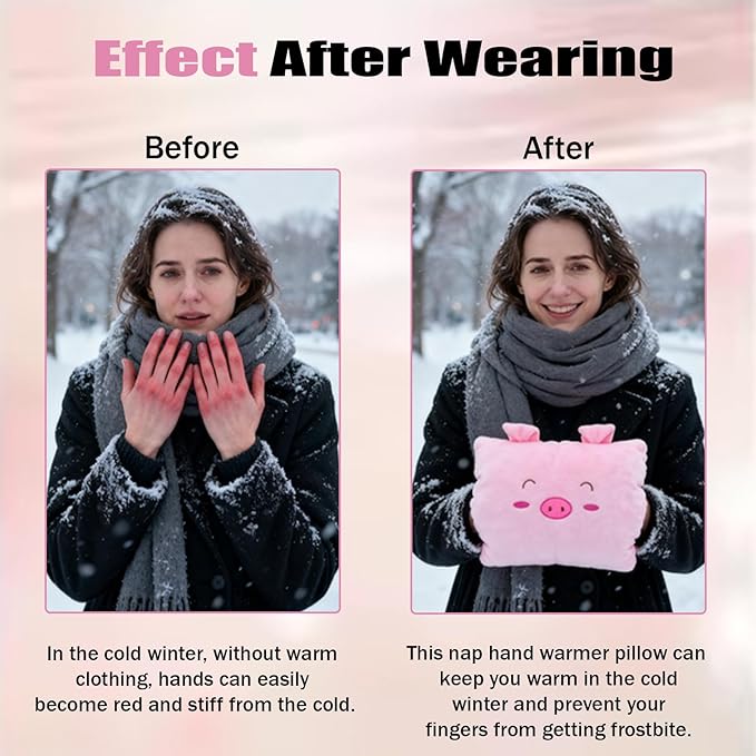 Kids Cartoon Hand Pillow Hand Warmer,Multifunction Home Animal Doll Plush Muffs Cartoon,Soft Cotton,for Napping,Travel Essentials (model3)