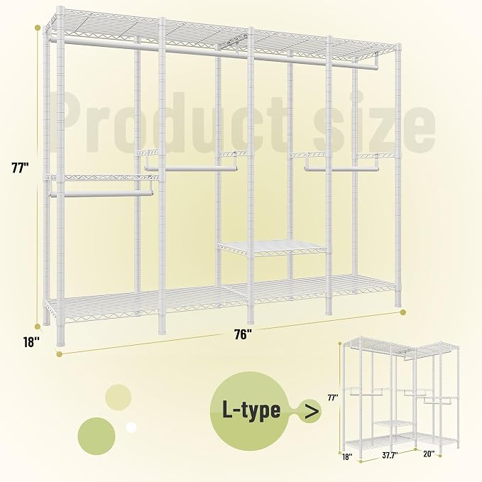 Raybee Heavy Duty Clothes Rack for Hanging Clothes, Clothing Rack - Image 7
