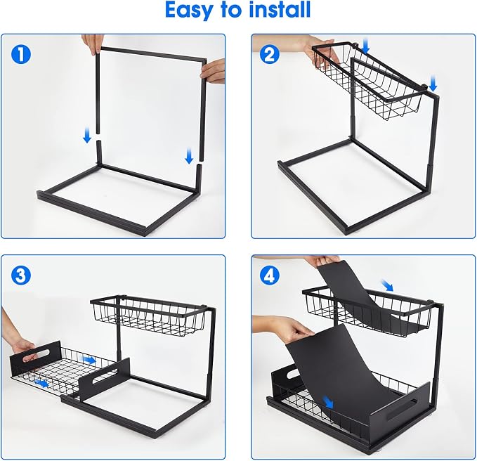 2 Pack Under Sink Organizer, 2 Tier Under Sink Organizers and Storage - Image 6