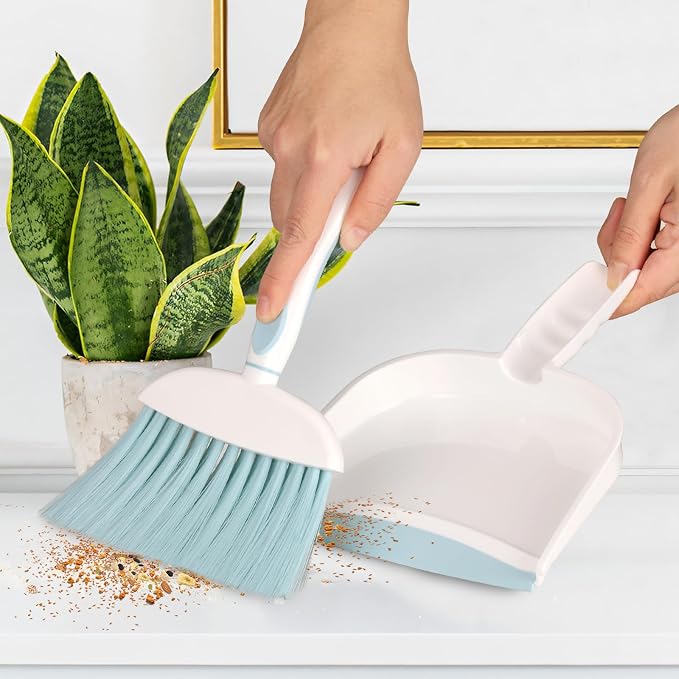 Broom with Dustpan Combo Set Pink Mini Hand Broom and Dustpan Set - Image 2