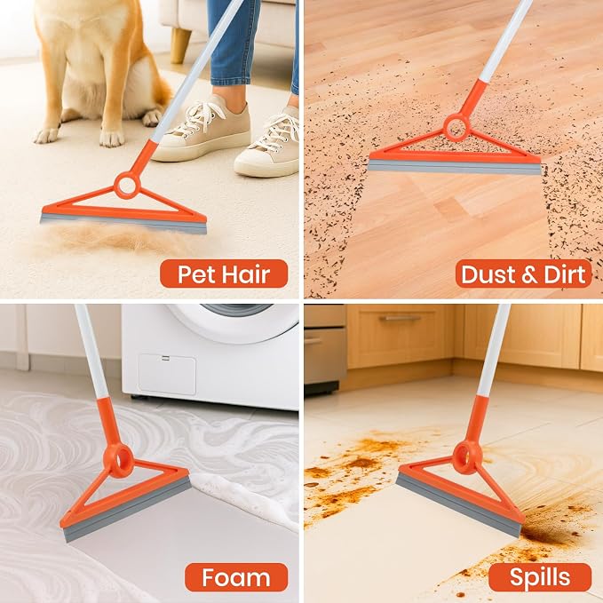 MAVRIZ Air Broom with Removable Rubber Strip and Broom Bristle, Squeegee Broom - Image 2