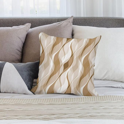 Cream Throw Pillow Covers Modern Abstract Cream and Grey Striped Decorations for Bedroom Living Room Farmhouse Sofa Pillows Bed Couch 12x12 Inch