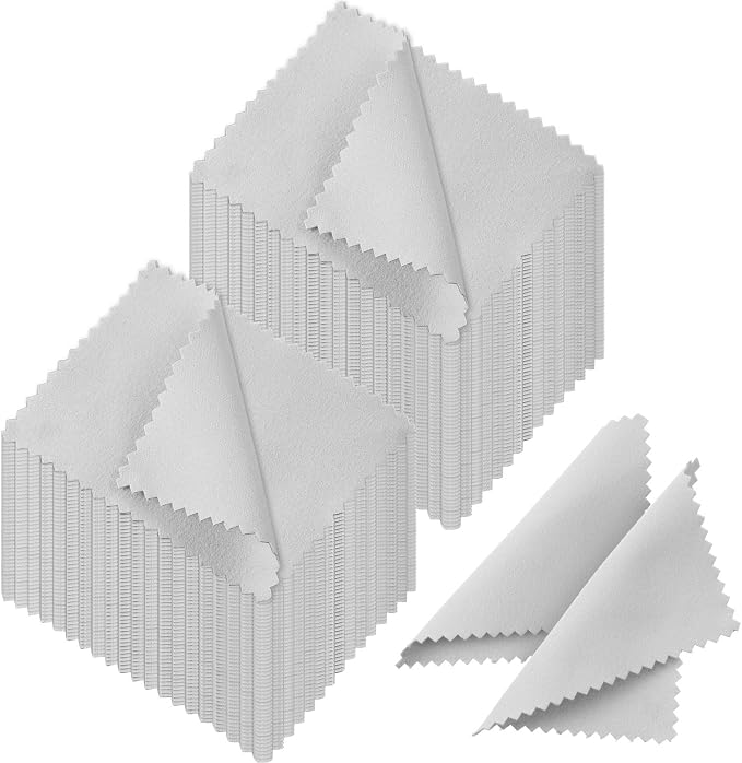 Tatuo 200 Pieces Jewelry Polishing Cloth 2.36 x 3.15 Inch Double-Sided by Tatuo