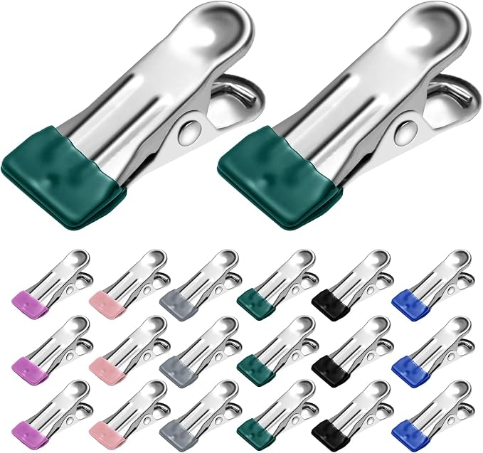36 Pack Heavy Duty Clothes Pins, 2.17-Inch Stainless Steel Chip Clips, and Food by Unknown