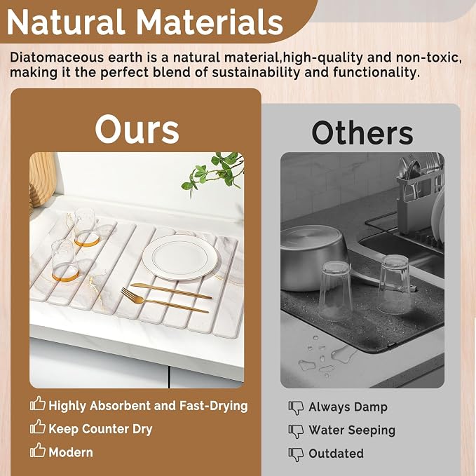 2 PCS Large Stone Dish Drying Mat - Image 7