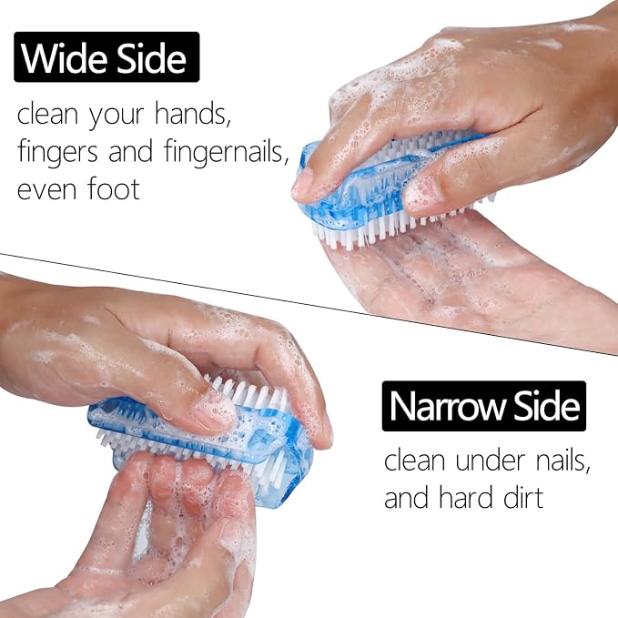 Nail Brush Two Sided Hand Fingernail Scrub Brushes Soft Stiff Bristles Scrubber - Image 3
