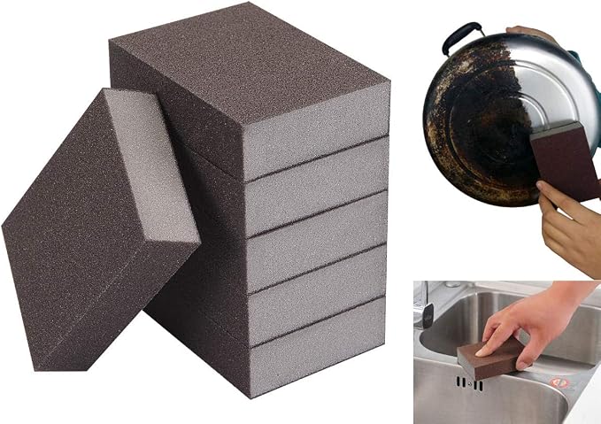 6 Pcs Heavy Duty Scrub Sponge， Magic Emery Sponge Brush, Nano Emery by XZSUN