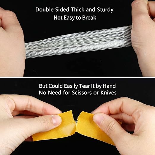 2Pack Double Sided Tape Heavy Duty, 2in x 66FT, Super Sticky Resistente Clear - Image 4