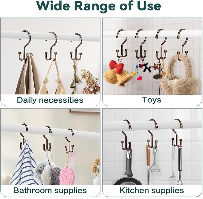 Goowin Shower Curtain Hooks, Shower Curtain Rings, Durable Rust Proof Shower - Image 7