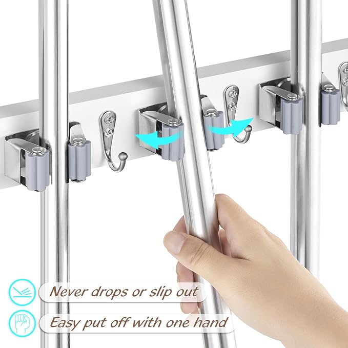 2 Pack Mop Broom Holder Wall Mount - Image 2