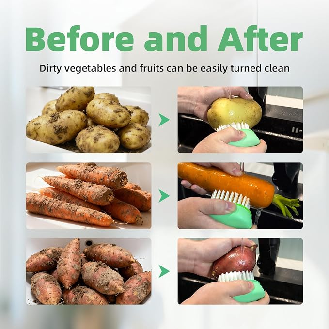Vegetable Brush Scrubber for Food, Dishwasher Safe Ear-Hanging Veggie & Fruit - Image 6
