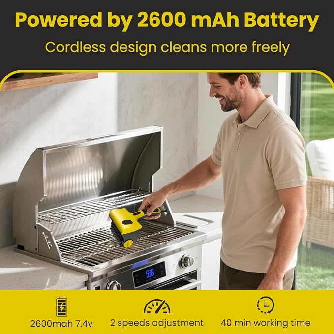 Electric Grill Brush for Outdoor, Cordless Rechargeable Grill Brush - Image 4
