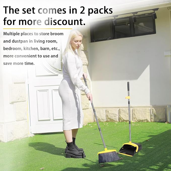 2-Pack is More economical，Upgraded Broom and Dustpan， - Image 7
