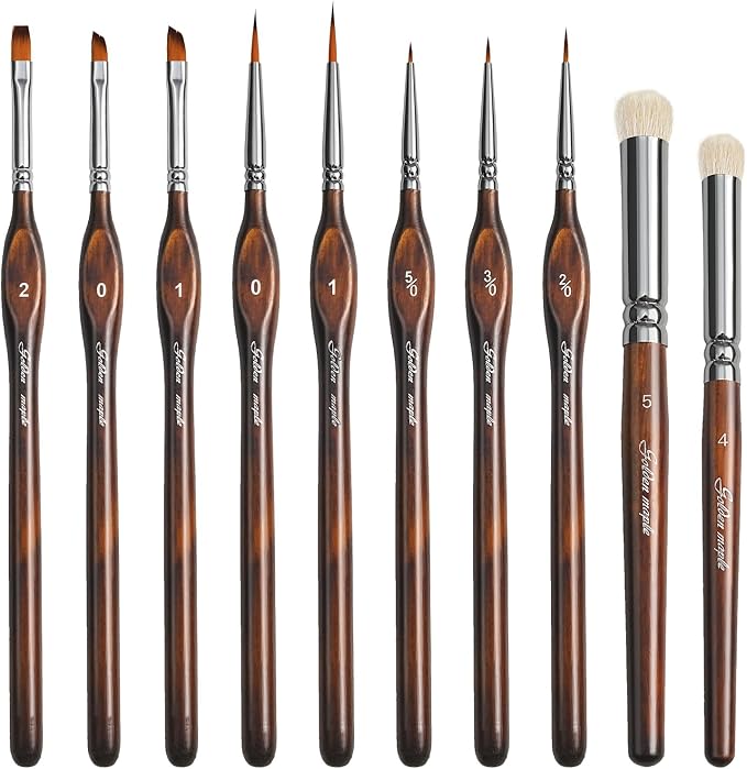 Detail Paint Brushes Dry Brushes, Watercolor & Figurine by goldenmaple