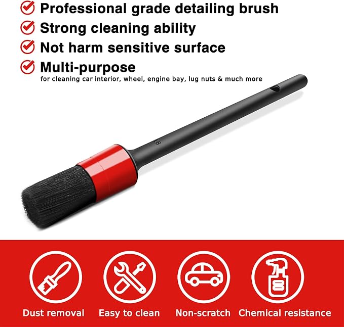 10pcs Auto Car Detailing Brush Set Car Interior Cleaning Kit Includes 5 Boar - Image 4