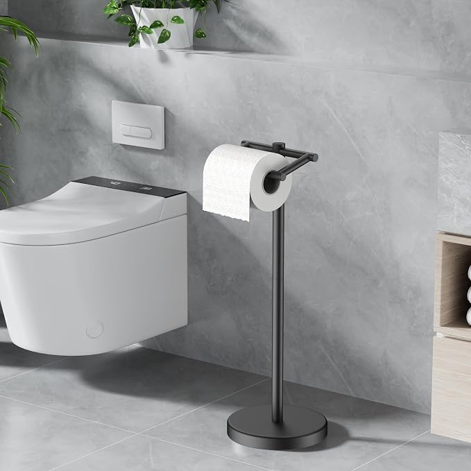FORIOUS Toilet Paper Holder Wall Mount, Stainless Steel Rustproof Double Post - Image 2