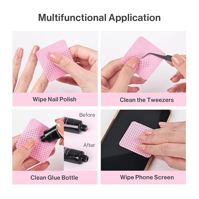 MelodySusie 900Pcs Lint Free Nail Wipes Super Absorbent Soft Non-Woven - Image 5
