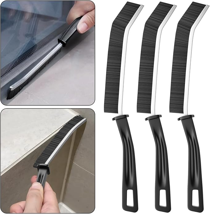 3 Pcs Black Crevice Cleaning Brush Hard Bristle Gap Cleaner - Image 3