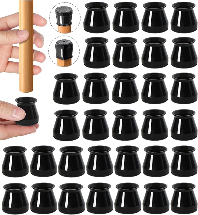 32 Pcs Chair Leg Protectors for Hardwood Floors, Silicone Felt Furniture Leg by OASMU