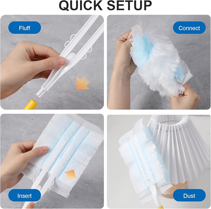 Duster Refills 60 Count Static Dust Removal Brush 180° Multi-Surface Bulk - Image 6