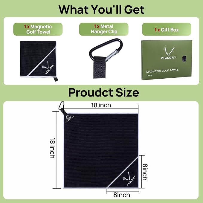 Magnetic Golf Towel for Bag 18" x 18" - Image 6