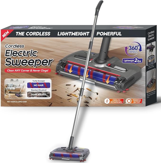 Swivel Cordless Sweeper, Floor Cordless Sweeper, Cordless Electric Sweeper by Warmwink