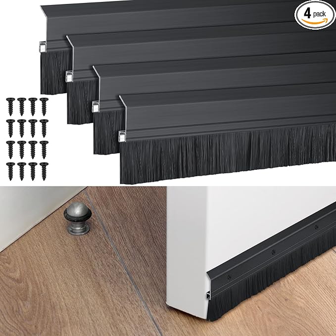 Hushee 4 Pack 36 Inches Brush Door Sweep by Hushee