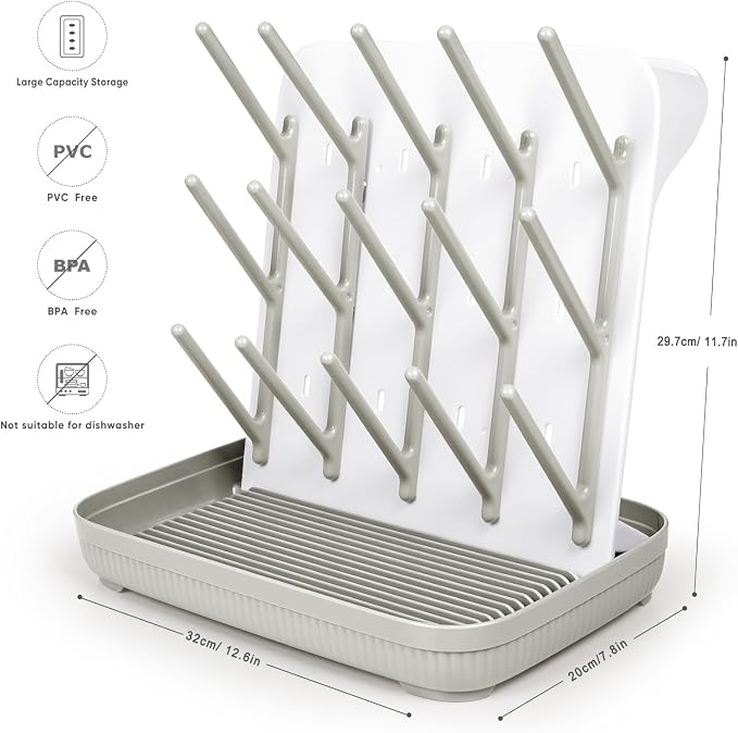 Termichy Baby Bottle Drying Rack: Large Vertical Bottle Dryer Rack Holder - Image 5