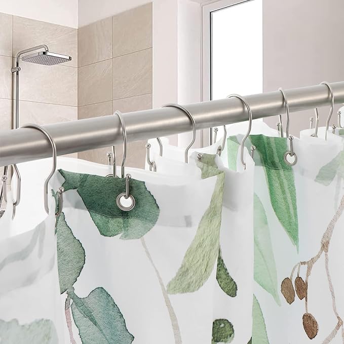 12 Pack Double Shower Curtain Hooks Rings, TENOVEL Double Sided Shower Curtain - Image 2