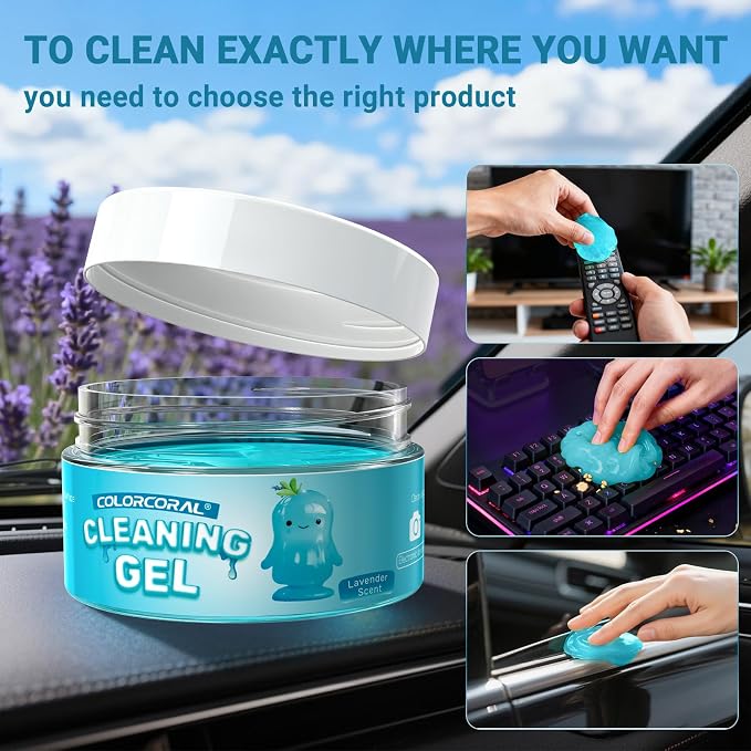 COLORCORAL Car Cleaning Gel, Reusable Dust Cleaning Gel - Image 4