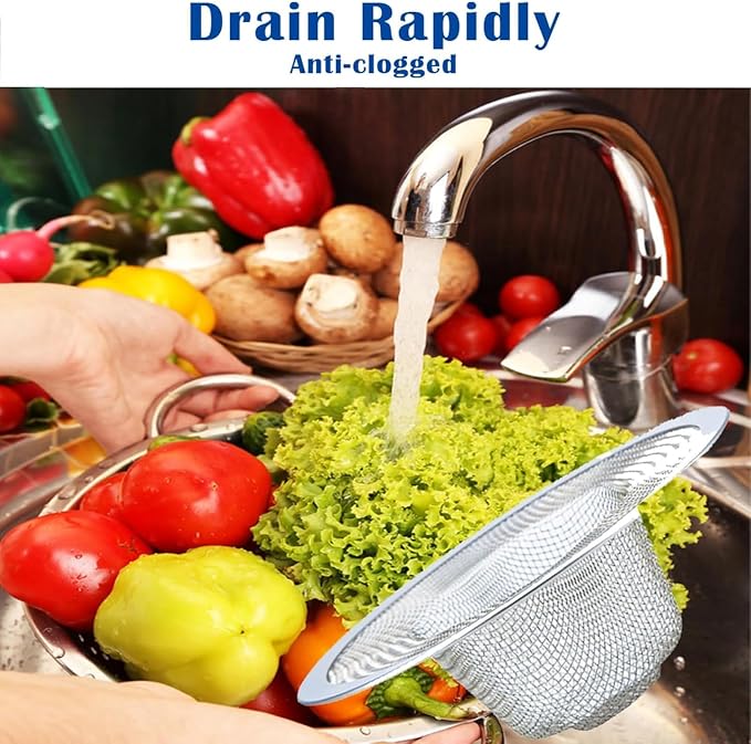 12 pcs Heavy Duty Stainless Steel Slop Basket Filter Trap, 2.75" Top / 1" Mesh - Image 7